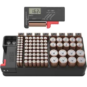 606993806539 ABUNRO Battery Organizer Storage Tester Hold