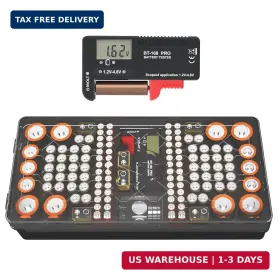 Abunro Dcz136h Battery Organizer Storage Case With Tester Stores And Protects Up To 136 Batterie