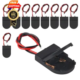 Alinan 701715497030 10pcs Button Battery Holder Coin Cell With Switch Black