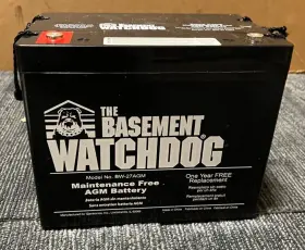 BW-27AGM BASEMENT WATCHDOG Sump Pump Backup Battery
