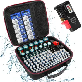 1279BATTERY CASEGO Battery Organizer Storage Tester Daddy