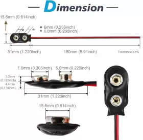 10-9VDCK-I-SL CHANZON Wires Battery Connector #3