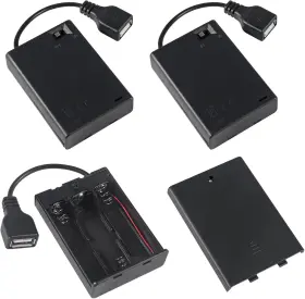 Coliao 313042824863 3pcs 3 Aa Battery Holder Usb Female Socket Case Box With Cov