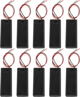 Diann 726084233478 10 Pack Aaa Battery Holder With On/off Switch Storage Case