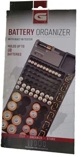 26867 GFORCE Battery Organizer Storage Tester Wall Mountable