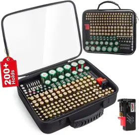 CA-1308-CLEAR GLAMGEN Battery Organizer Storage Tester Stores