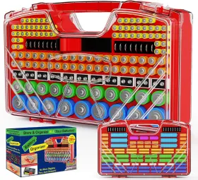 XKDCH0002-R LESHZHEN Battery Organizer Storage Holder Box