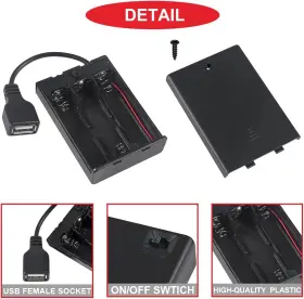 KK-US-178 MKBKLLJY Battery Holder Usb Female Socket Box #3