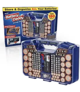 735541332241 ONTEL Battery Daddy Storage Organizer Tester Up