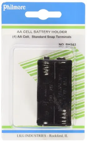 038975373430 PHILMORE Battery Holder Cells Snap Connector