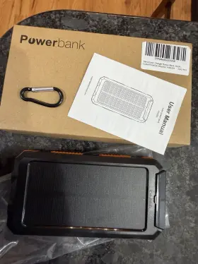 Powerbank Ps35k Solar Charger Power Bank 20000mah Portable 4 Cables 3 Ports