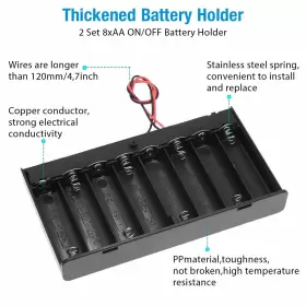 744790367072 QTEATAK Set Thicken Battery Holder Base Box Wire #3