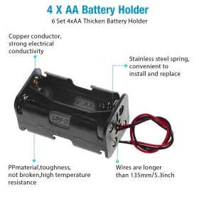 744790367256 QTEATAK Battery Holder Wire Leads #3