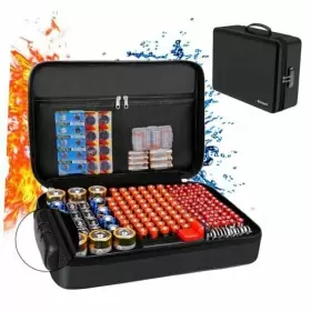 BS02 RUBUN Organizer Storage Box Battery Vault Tester Lock