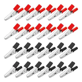 Runseaway S1448 24pcs Red And Black Metal Alligator Clips Electrical Test Clamps Black&red