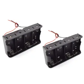 Sdtc Tech 779303533750 2-pack 4 Slot D Cell Battery Holder 6v Size Case Box With Wire Leads