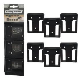 Stealthmounts Bm-fx24-blk-6 Battery Holder With Flex 24v 6 Pack - Black Mounts Made In The Uk