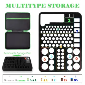 BATT-L1-BLACK STUKCAZE Battery Organizer Storage Tester #2
