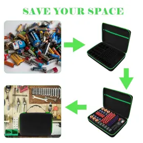 BATT-L1-BLACK STUKCAZE Battery Organizer Storage Tester #3