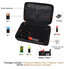 710670838253 TAMFILE Fireproof Battery Organizer Storage Safe #3