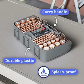 TBO2699 THE BATTERY ORGANIZER Storage Tester Stores Protects #2