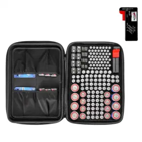 Vevor 445048979933 Battery Organizer Storage Box Case Bag With Tester Bt-168 Waterproof B
