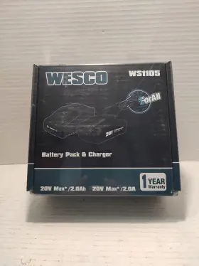 Wesco 822465340299 20v Max 2.0ah 36wh Replacement Ws1105 Battery And Charger