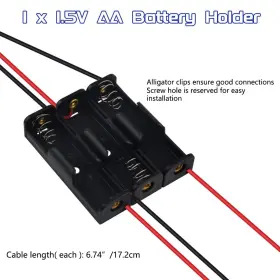 700713396222 WMYCONGCONG Battery Holder Alligator Clips Leads #3