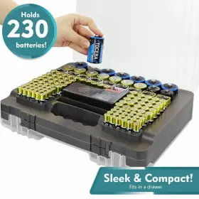 768607174585 X-VALUE Battery Organizer Storage Box Tester #3