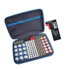 Batt-blue YAWEWYA Battery Organizer Storage Tester Holder Box