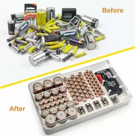 717981977060 YOHAWJAN Battery Organizer Storage Box Tester #3