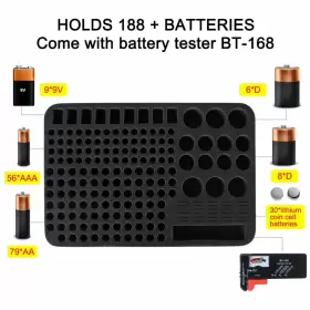 717981977138 YOHAWJAN Battery Organizer Storage Box Tester #3