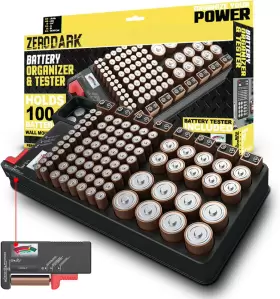 696226236967 ZERODARK Battery Storage Organizer Tester