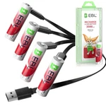 Ebl Rechargeable 1.5v Aa Lithium Batteries 3500mwh /usb Cable Li-ion Battery Lot. Fixed Price $160.59.