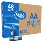 Great Value Aa Alkaline Batteries 48-pack Long Lasting 1.5v Bulk Household Power. Fixed Price $22.26.