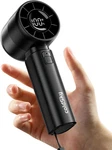 Portable Handheld Turbo Fan,5 Speeds High Speed Personal Fan With Digital Displa. Fixed Price $16.99.