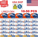 10-50pcs Lr621 Ag1 364 397 531 1.5v Button Cell Alkaline Watch Battery Pkcell. Fixed Price $7.99.