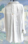 Ali Miles Silver Metallic Shimmer Blouse Large Top Wire Collar Pleated Back Art. Fixed Price $46.95.