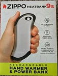 New Zippo Silver Heatbank 9s Rechargeable Hand Warmer & Power Bank Sealed. Fixed Price $21.99.