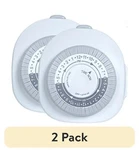 2 Hyper Tough White Indoor Analog Timer Single Grounded Outlet Programmable. Fixed Price $22.99.
