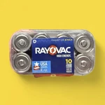 Rayovac High Energy D 8 Pack Alkaline Batteries. Fixed Price $15.00.