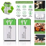 9v Set Li-ion Battery Usb Rechargeable 650mah Pack Fast Charge Type-c. Fixed Price $16.99.