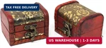 Yueton 2 Pack Vintage Small Jewelry Boxes Creative Wooden Storage Box Chinese St. Fixed Price $13.98.