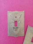 Set Of American Solid Brass Eagle Light Switch Cover By Cambron Usa Military. Fixed Price $25.00.