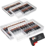 Glossyend Set Of 4 - Two Aa And Aaa Battery Storage Box, Cas. Fixed Price $21.99.