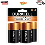 Duracell Coppertop D Batteries, 4 Count (pack Of 1), Battery With Long-lasting. Fixed Price $15.99.