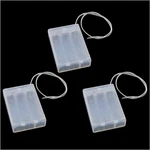 3pcs 69x48x18mm Transparent 3 Aa Regular Battery Box With Wire And Switch For Di. Fixed Price $13.99.