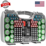 Storage Case With Tester, Stores & Protects Up To 180 Batteries, Hinge Clear .... Fixed Price $53.09.