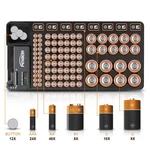 Battery Organizer Storage Case With No Lid Snap, Portable Large, Black. Fixed Price $27.99.