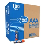 Great Value Alkaline Aaa Batteries (100 Pack). Fixed Price $29.97.